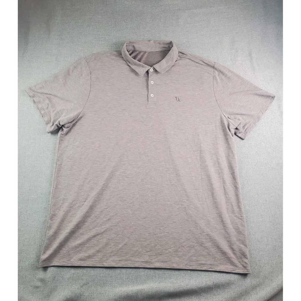 Vuori Mens Knit Twill Polo Shirt Mens XXL Light Mauve Performance Stretch